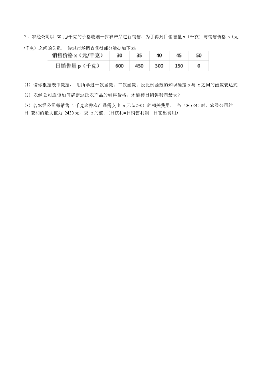 初中数学专题23 二次函数在实际应用中的最值问题(学生版).docx,第2页预览