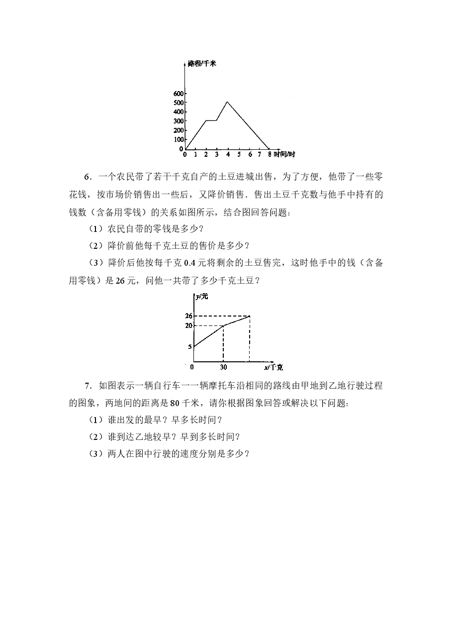 《用图象表示的变量间关系》第二课时综合训练(初中数学7年级下册).doc,第3页预览