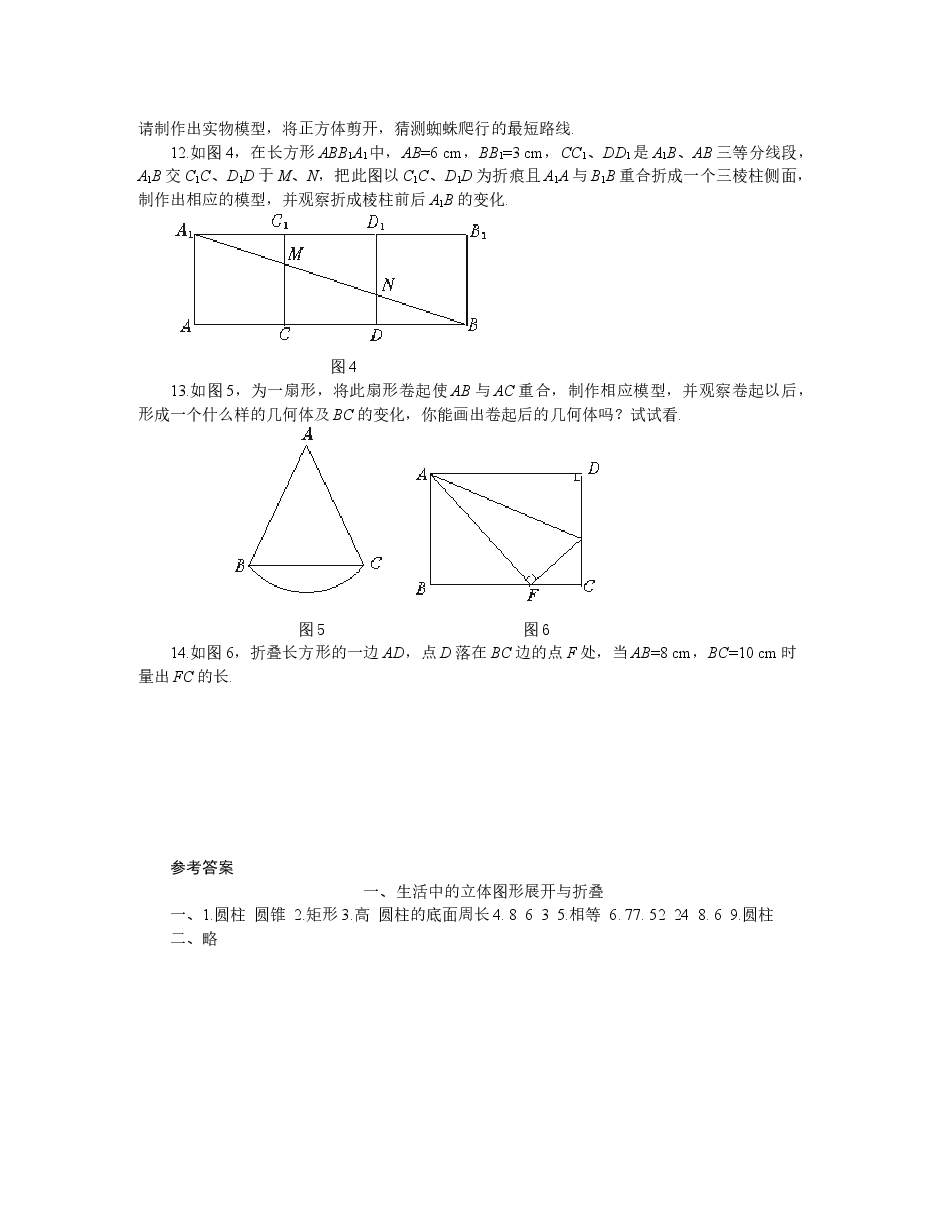 北师大版七年级数学上册第1章《丰富的图形世界》同步练习及答案—1.2展开与折叠(7).doc,第2页预览