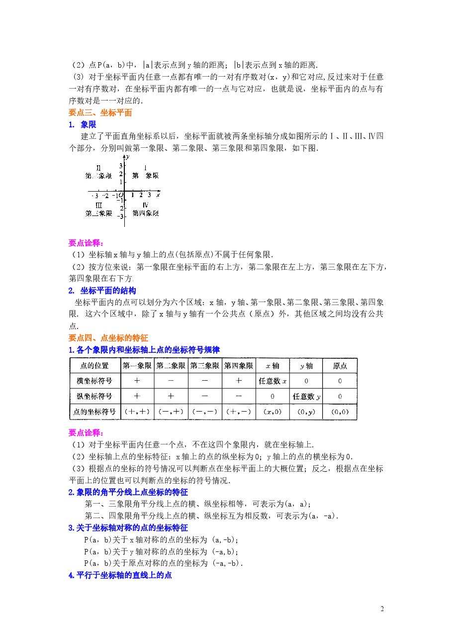 初中7年级(下册)平面直角坐标系(提高)知识讲解.doc,第2页预览