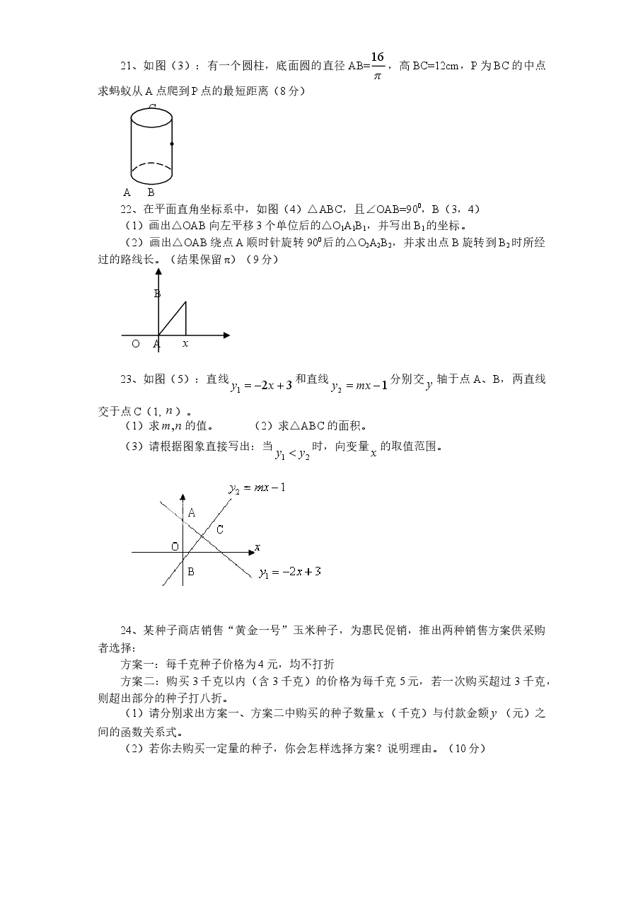 (北师大版)江西省抚州市八年级数学上册期中试卷及答案.doc,第3页预览
