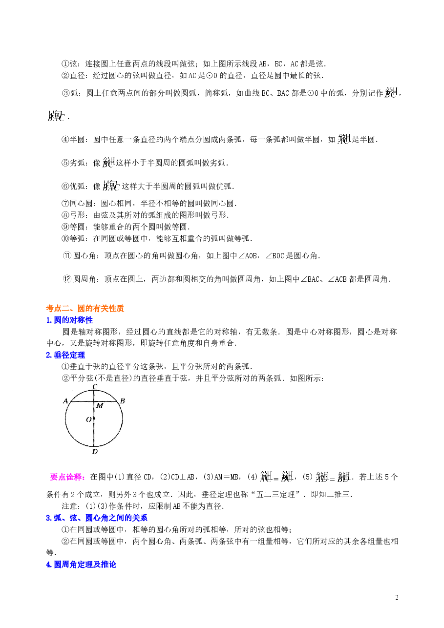 中考数学总复习:圆综合复习--知识讲解(基础).doc,第2页预览