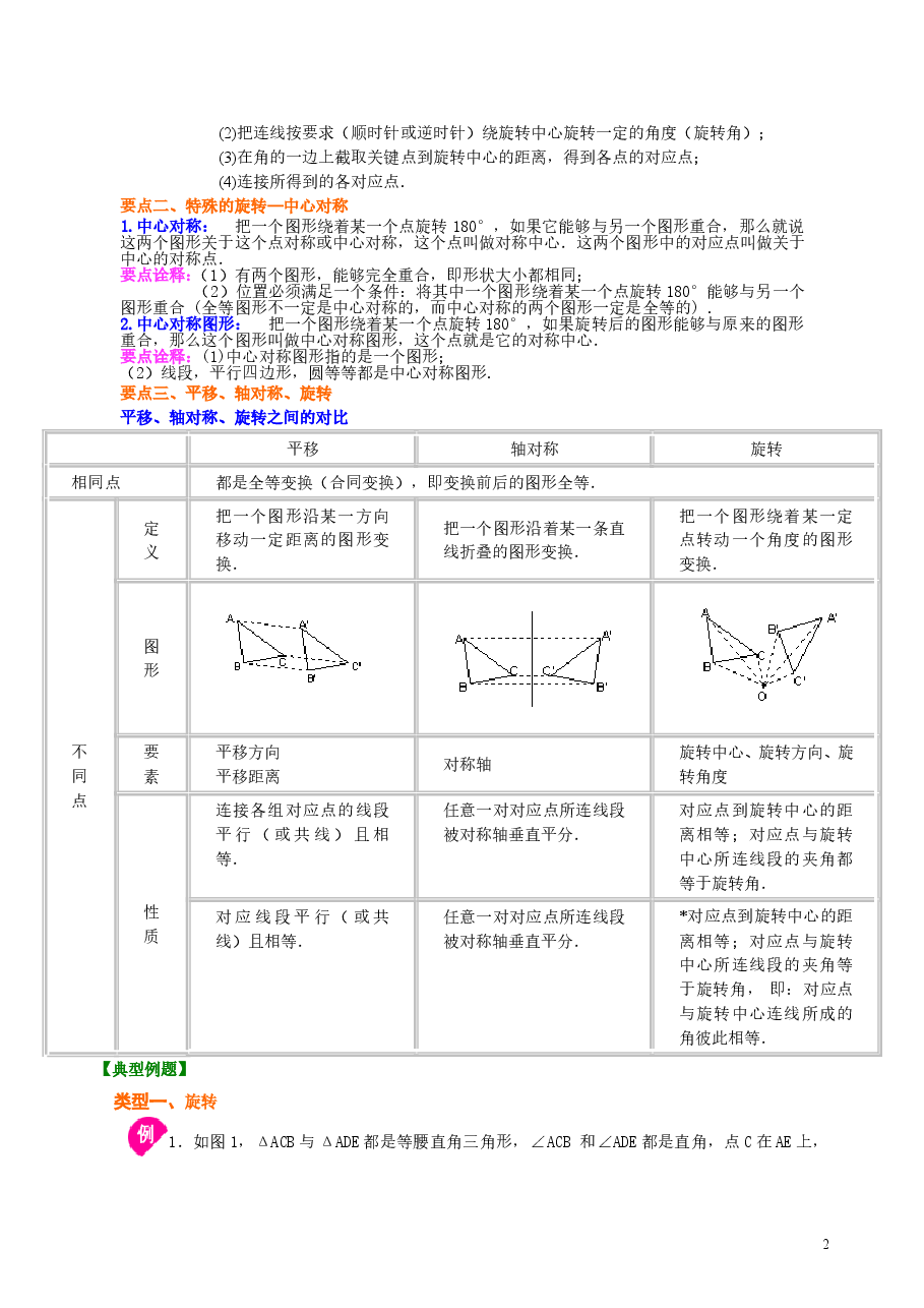 初中数学9年级《旋转》全章复习与巩固--知识讲解(提高).doc,第2页预览