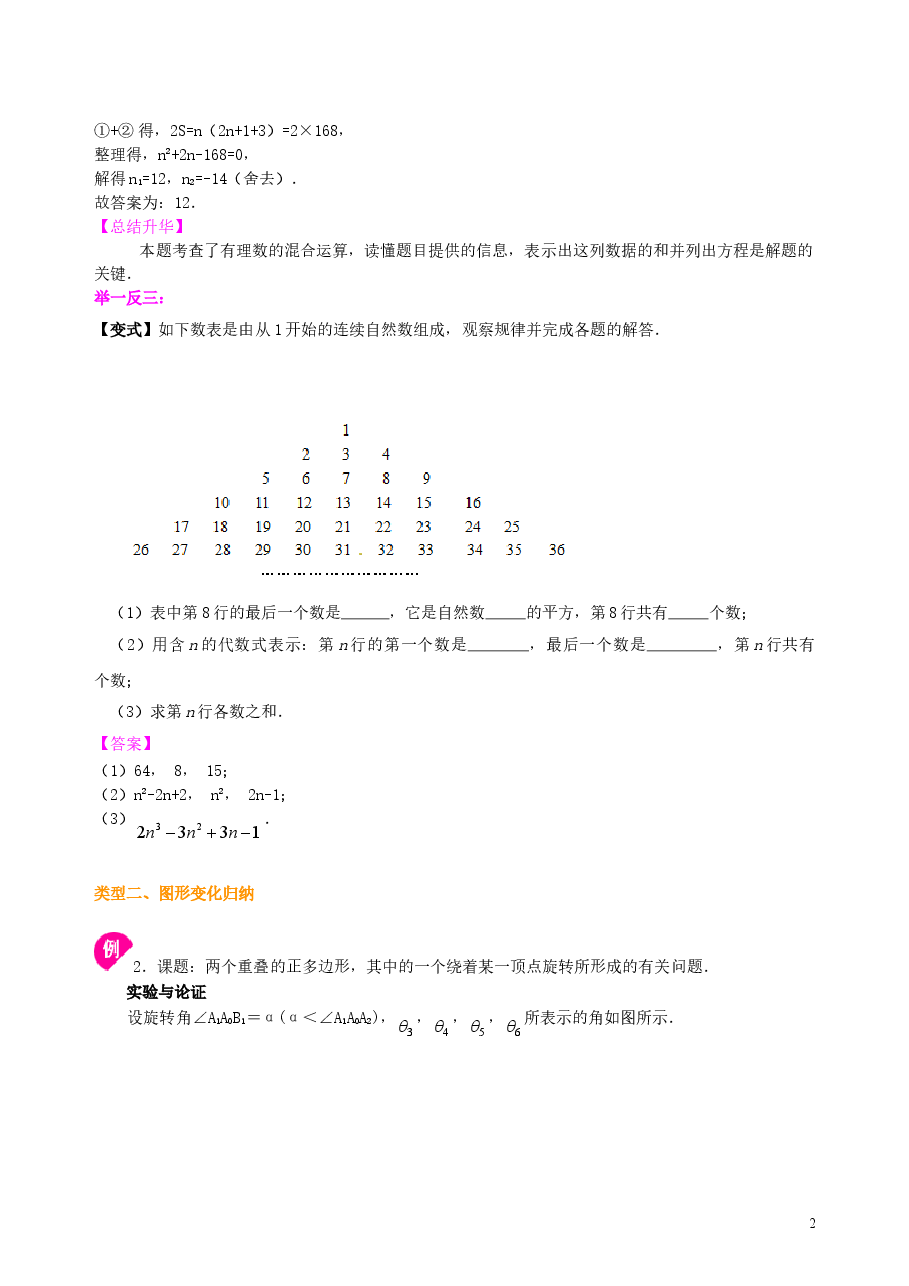 中考数学冲刺:观察、归纳型问题--知识讲解(提高).doc,第2页预览