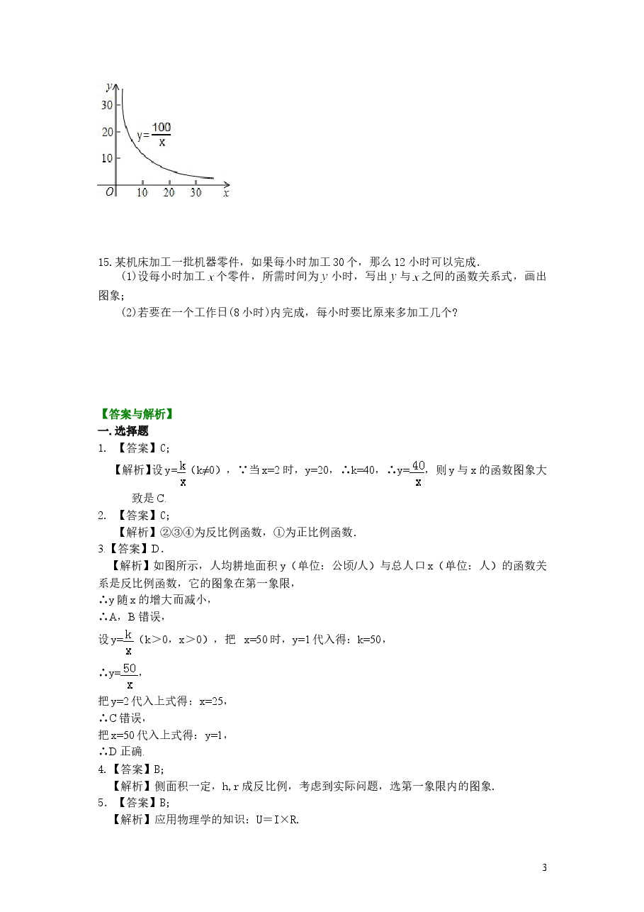 初中数学9年级实际问题与反比例函数（基础）巩固练习.doc，第3页预览