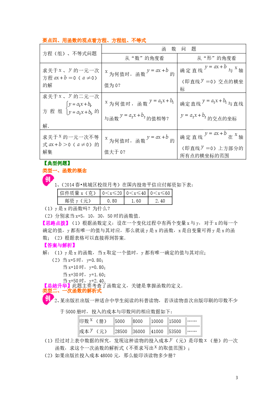 初中8年级(下册)一次函数全章复习与巩固(提高)知识讲解.doc,第3页预览