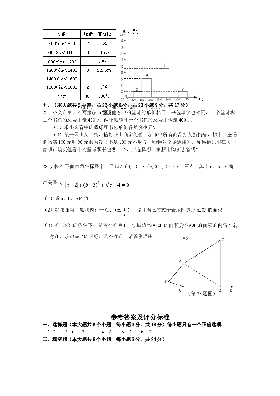 (北师大版)江西省宜春市七年级数学下册期末试卷及答案(初中数学7年级下册).doc,第4页预览