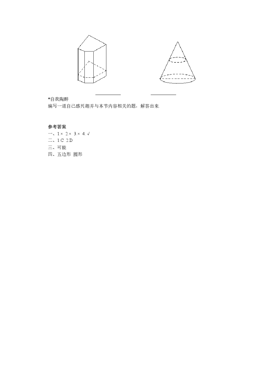 北师大版七年级数学上册第1章《丰富的图形世界》同步练习及答案—1.3截一个几何体(5).doc,第3页预览