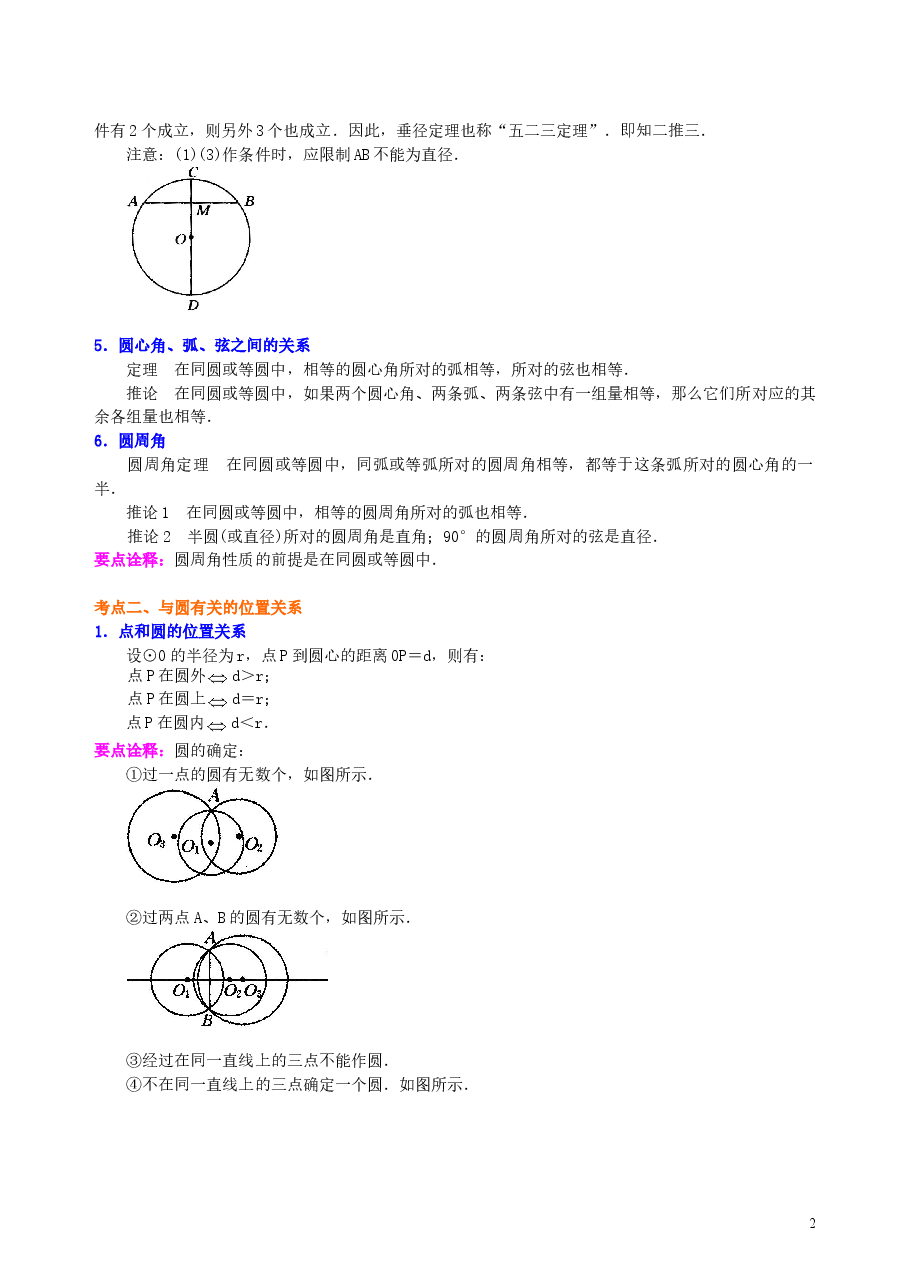 中考数学总复习:圆的有关概念、性质与圆有关的位置关系--知识讲解(基础).doc,第2页预览