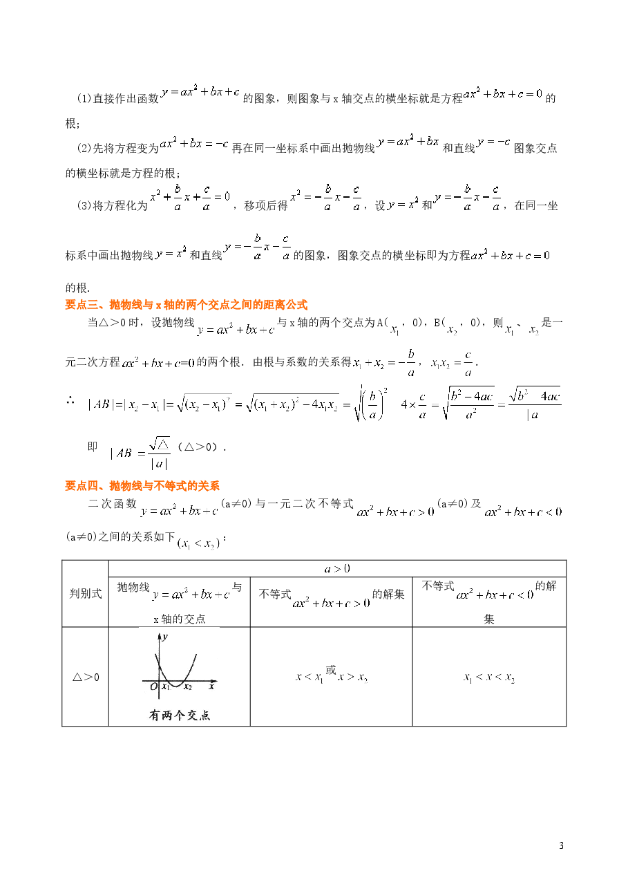 初中数学9年级用函数观点看一元二次方程—知识讲解(提高).doc,第3页预览