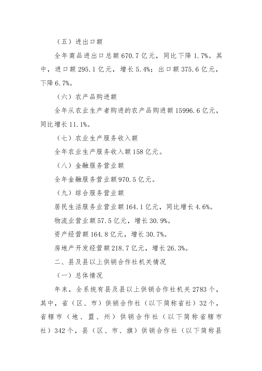 全国供销合作社系统2018年基本情况统计公报.docx,第2页预览