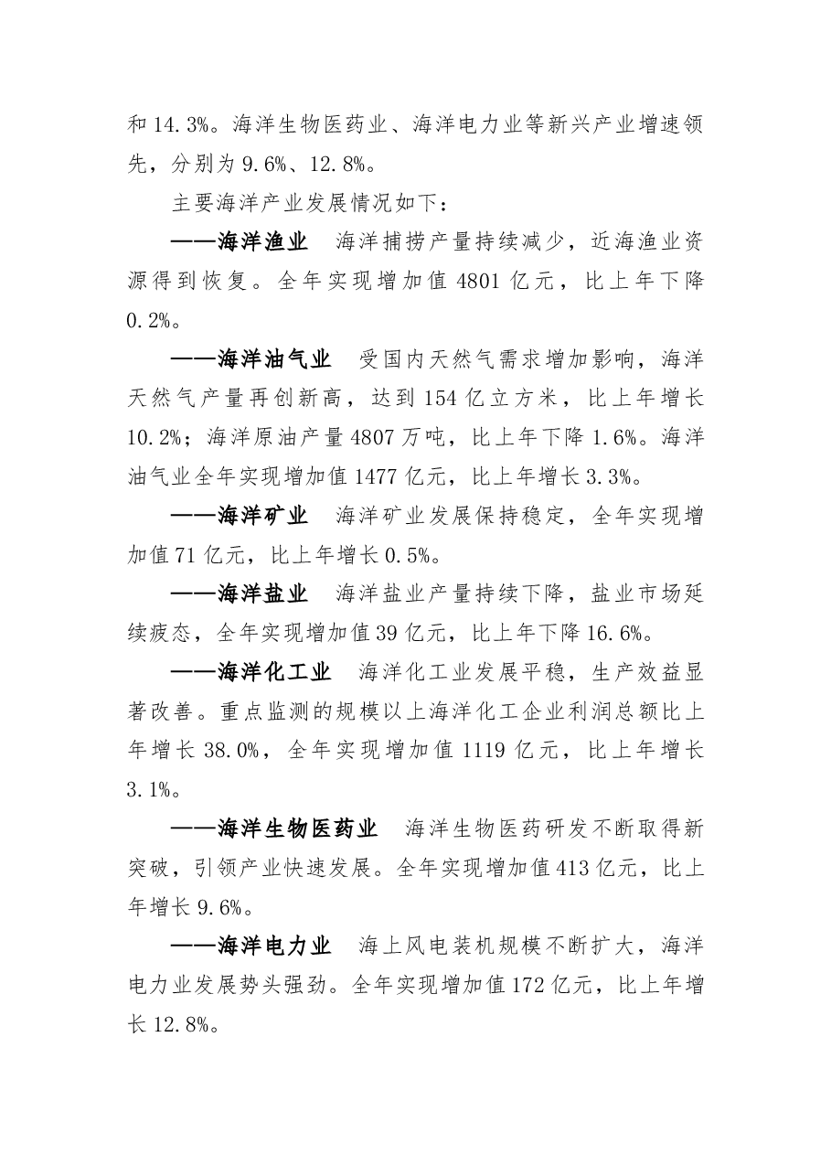 2018年中国海洋经济统计公报.docx,第2页预览