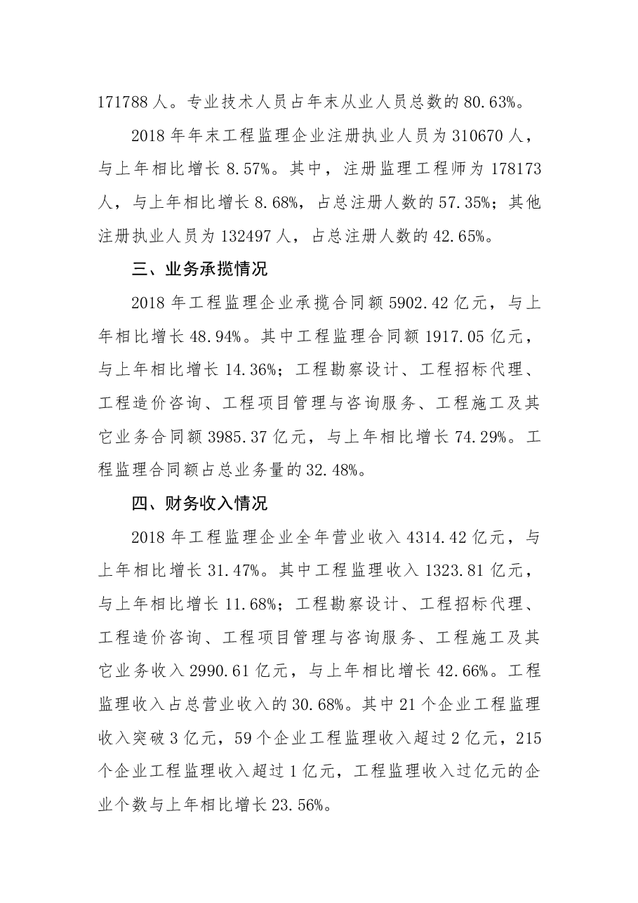 2018年建设工程监理统计公报.docx,第2页预览