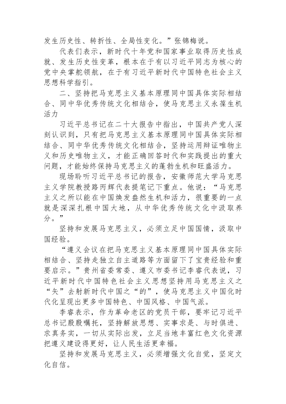2篇党的二十大代表讨论二十大报告综述汇编.docx,第4页预览