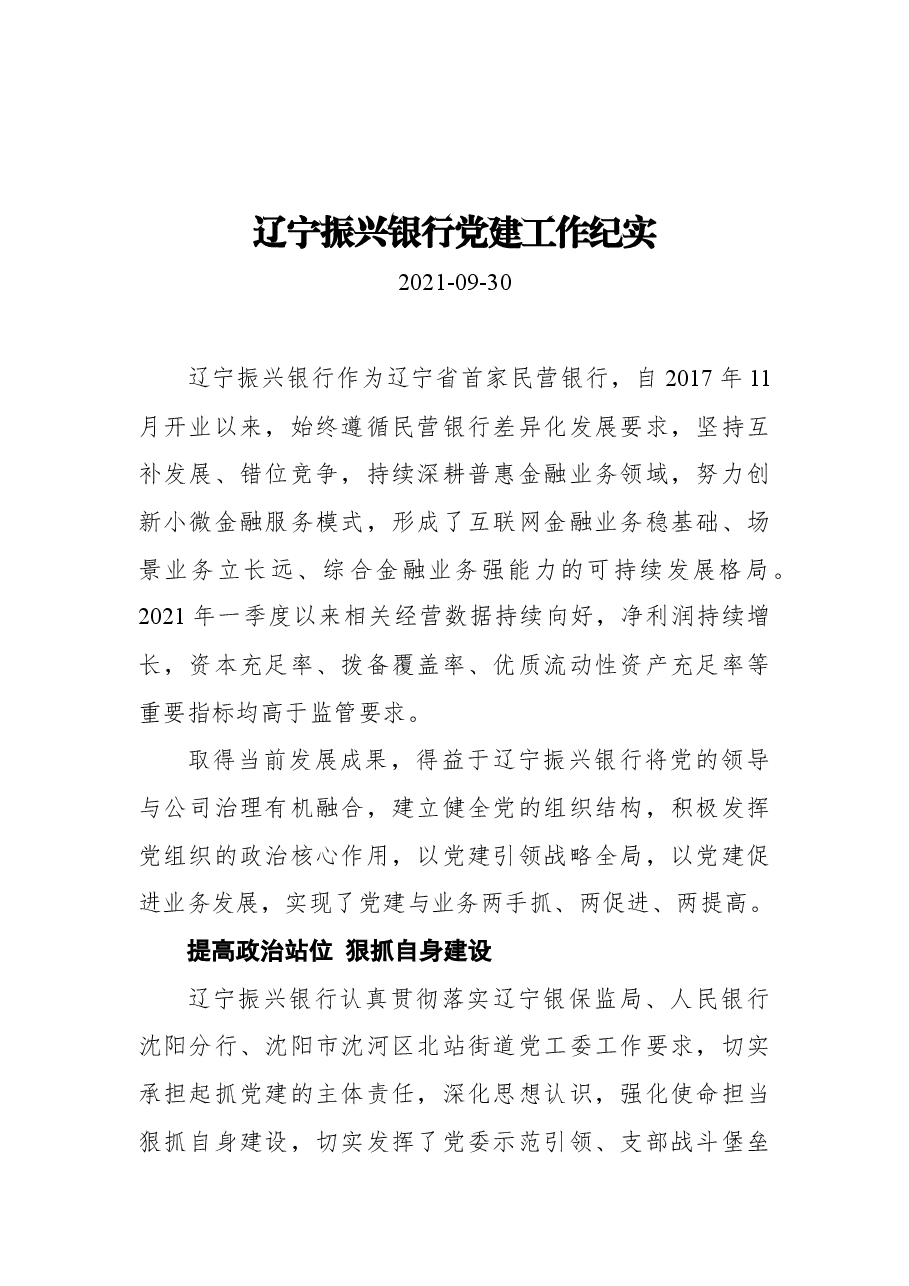 辽宁振兴银行党建工作纪实.docx,第1页预览