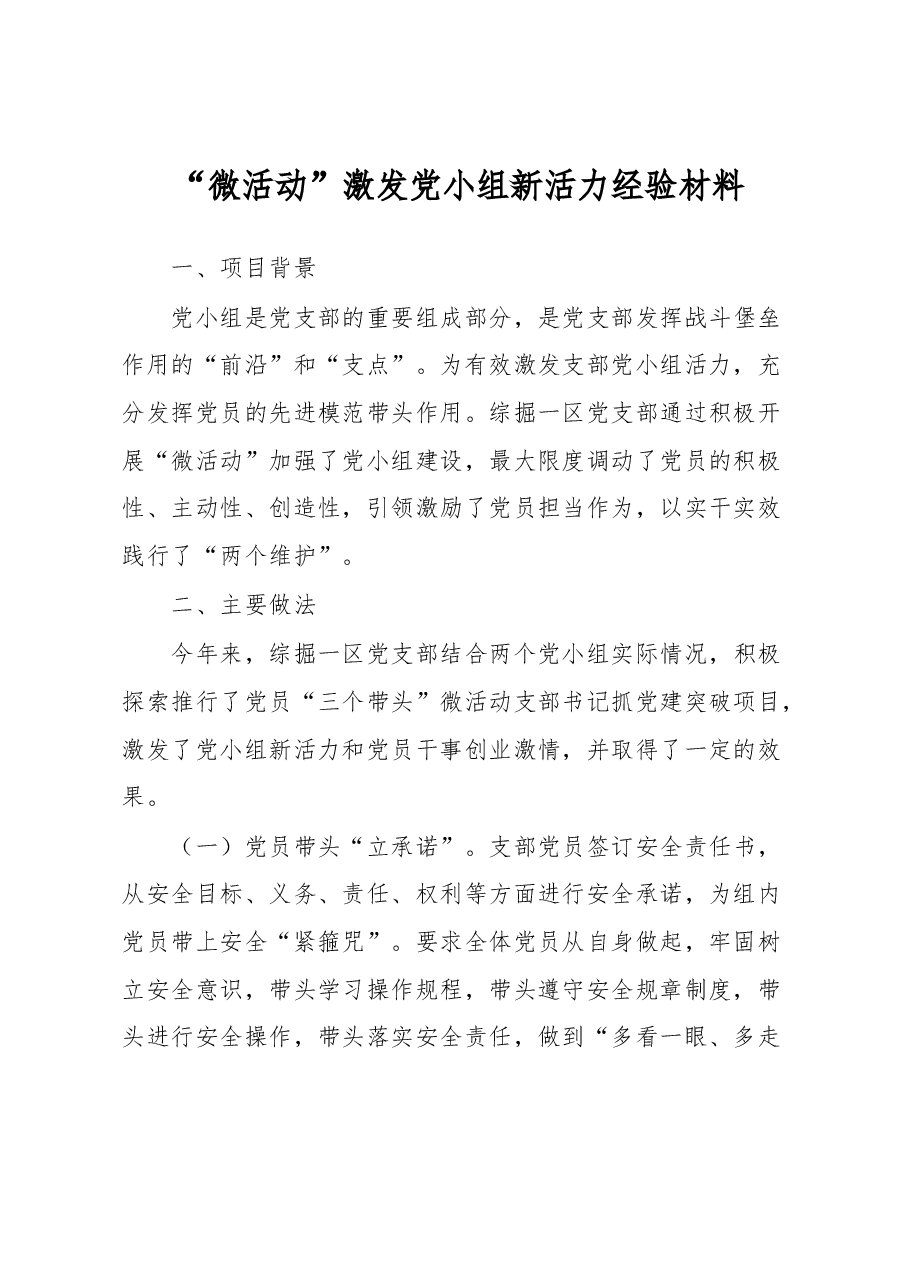 “微活动”激发党小组新活力经验材料.docx，第1页预览
