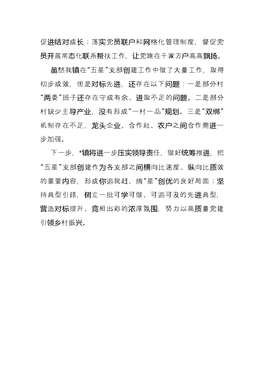 镇“五星”支部创建工作汇报材料.docx,第4页预览