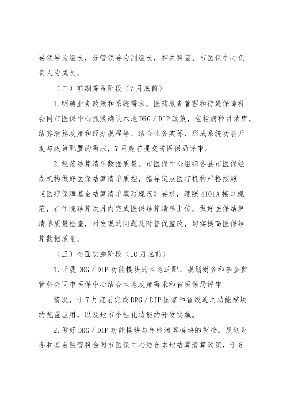 XX市国家医保信息平台DRGDIP模块落地应用工作实施方案.docx,第4页预览