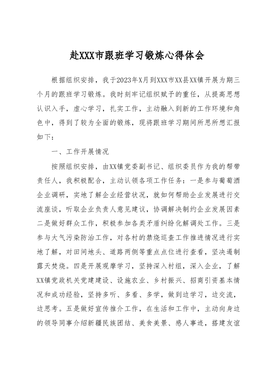 赴XXX市跟班学习锻炼心得体会.docx，第1页预览