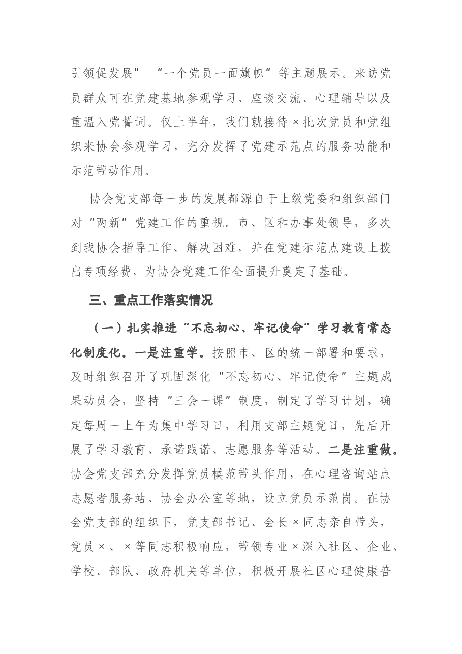 X市X协会党支部党建工作情况汇报.docx,第4页预览