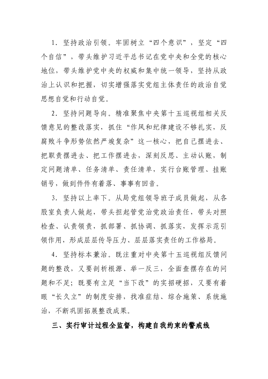 X审计局全面从严治党党组主体责任落实不够到位问题专项整治情况报告.docx,第3页预览