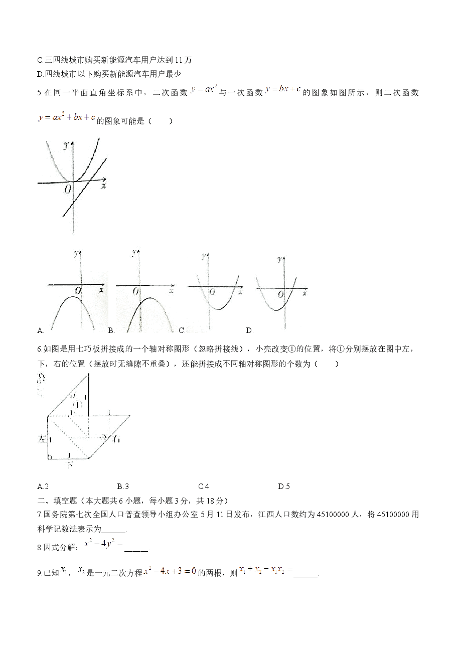 精品解析:2021年江西省中考数学真题.docx,第2页预览