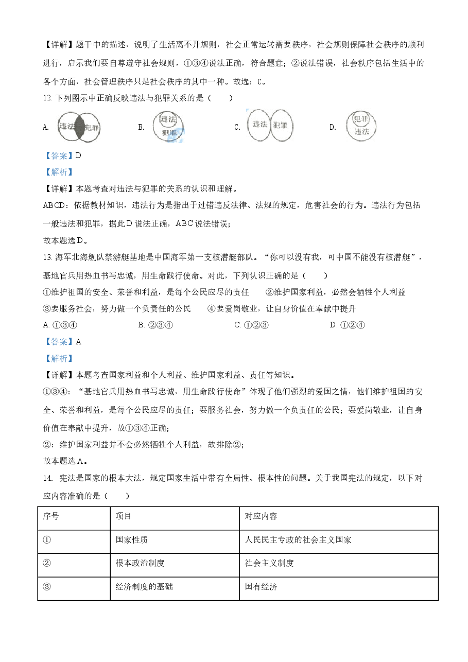 精品解析:2021年湖南省衡阳市中考道德与法治试题(解析版).doc,第4页预览