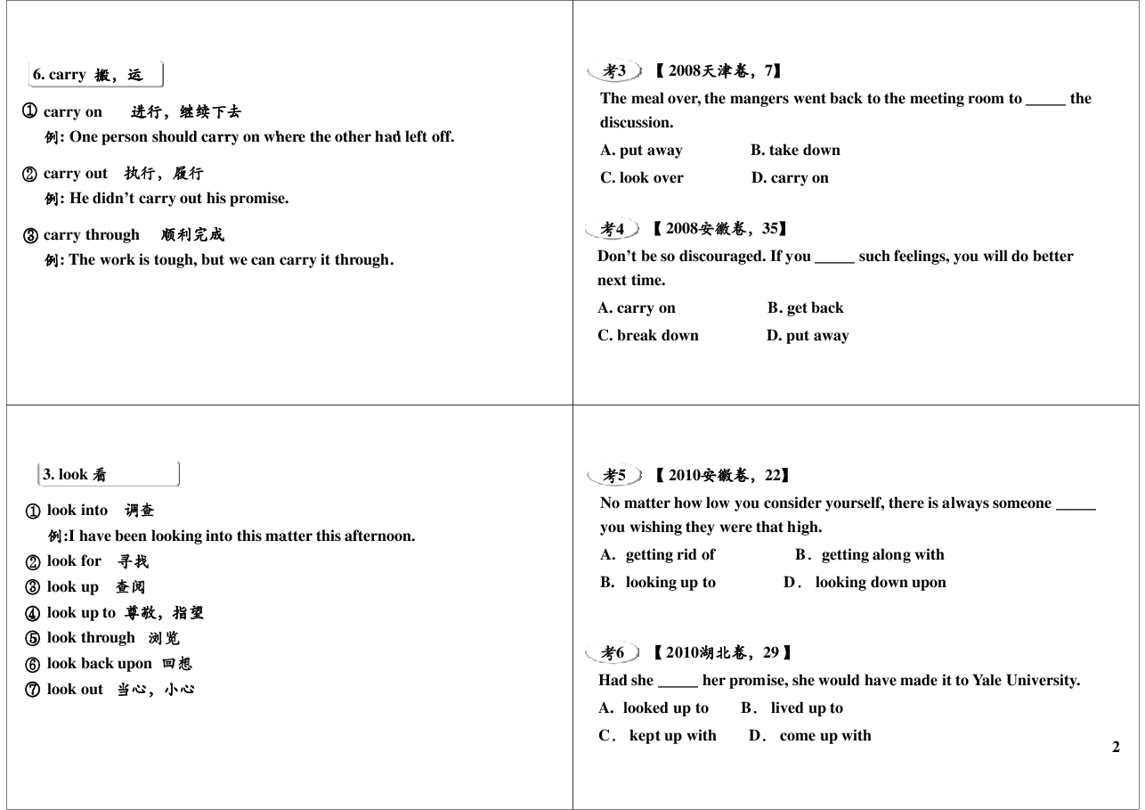 历年高考高频动词和动词词组(2).pdf,第2页预览