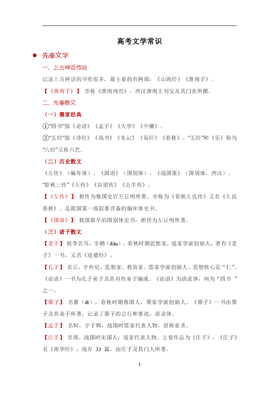 高考文学常识.pdf，第1页预览