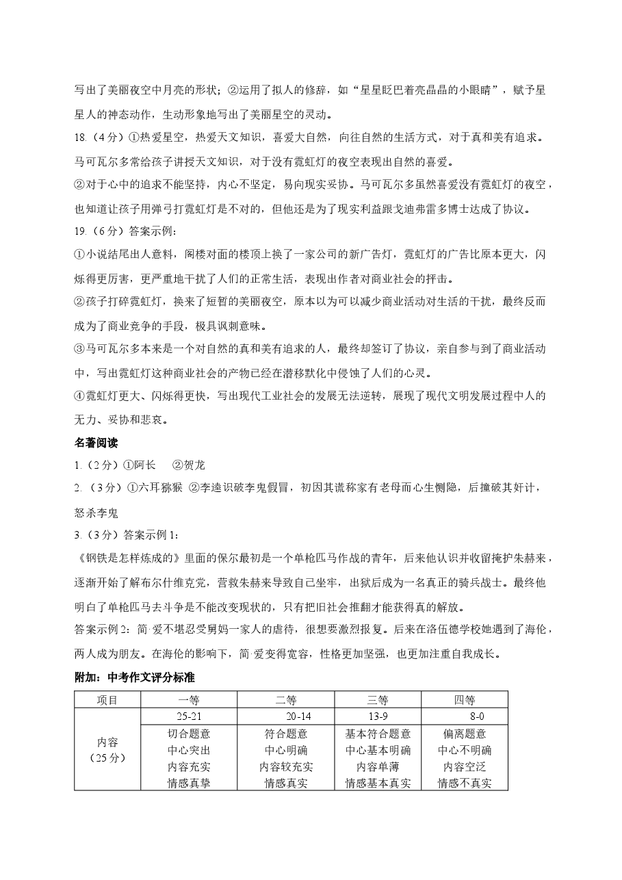 2021广州市中考语文试卷参考答案.docx,第2页预览