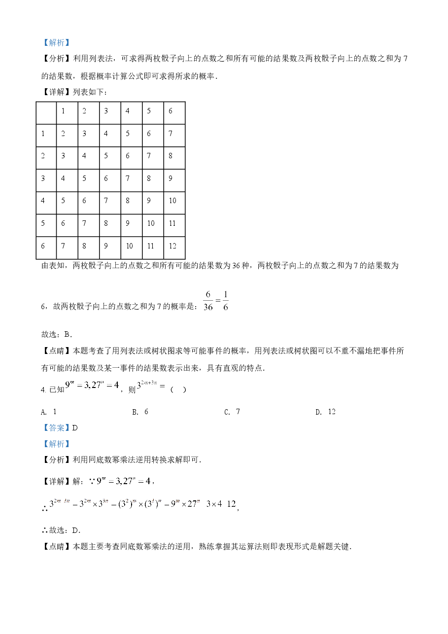 精品解析：广东省2021年中考真题数学试卷（解析版）.doc，第2页预览