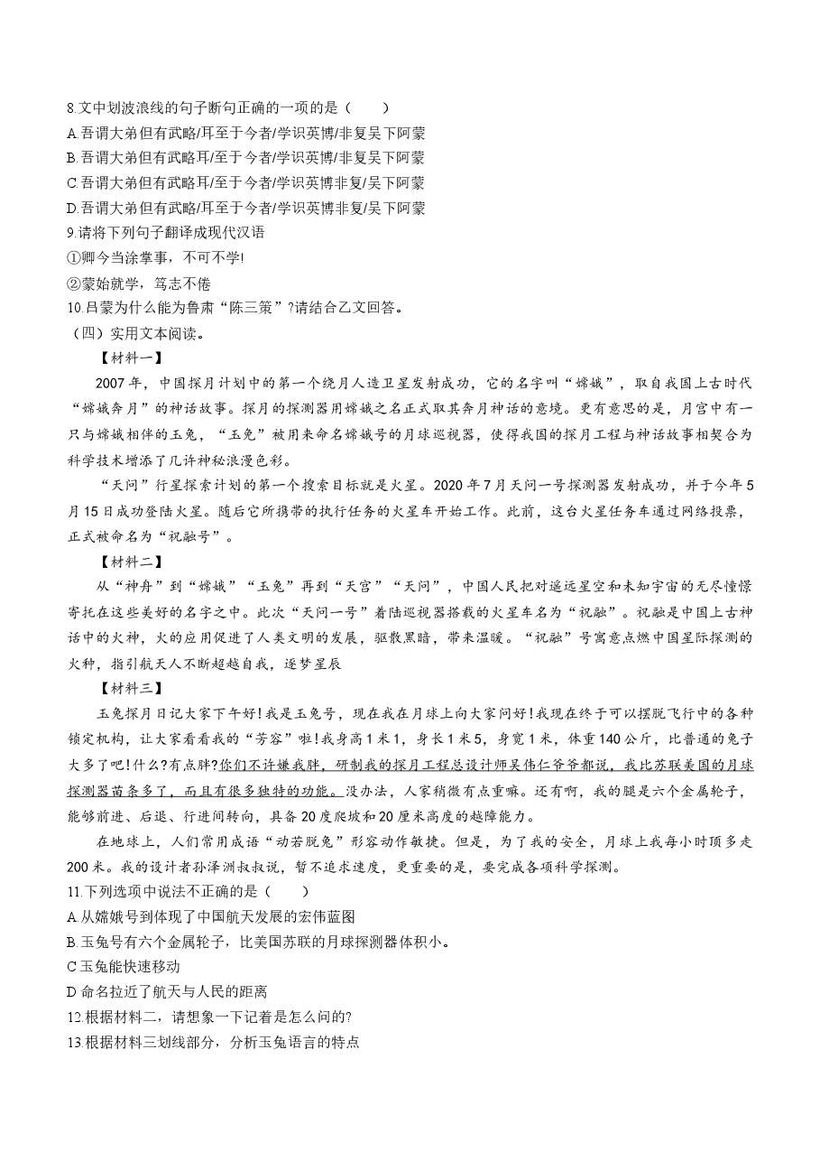 广东省深圳市2021年中考语文试题.docx,第3页预览