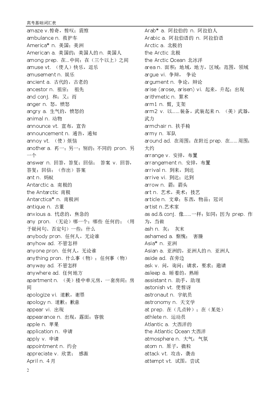 高考3500个基础英语单词(中英对照版).pdf,第2页预览