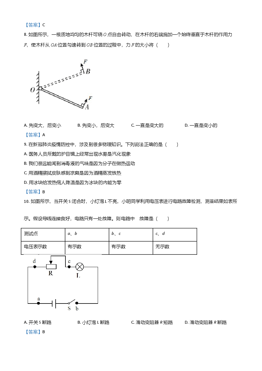 精品解析:2021年山东省枣庄市中考物理试题.doc,第3页预览