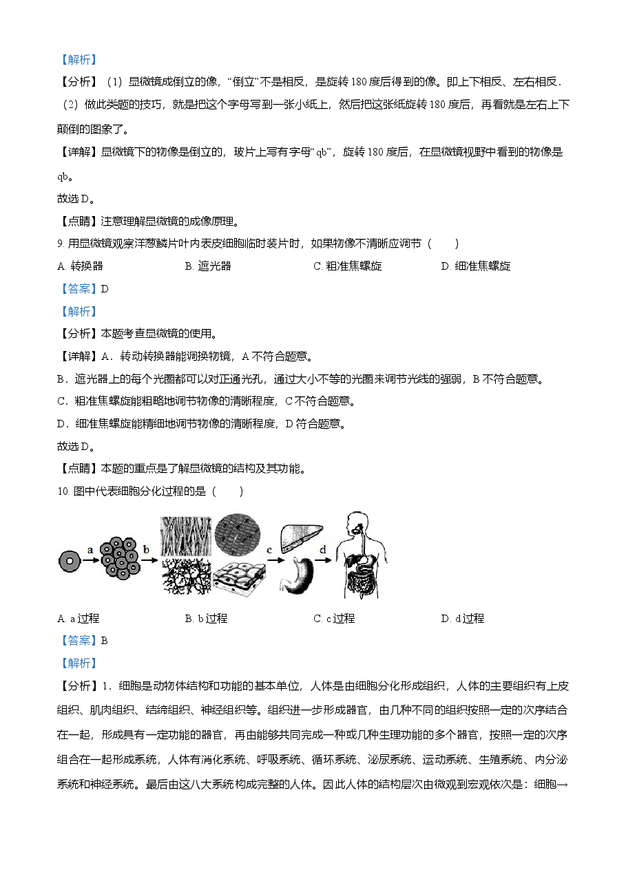 精品解析:黑龙江省龙东地区2021年中考生物试题(解析版).doc,第4页预览