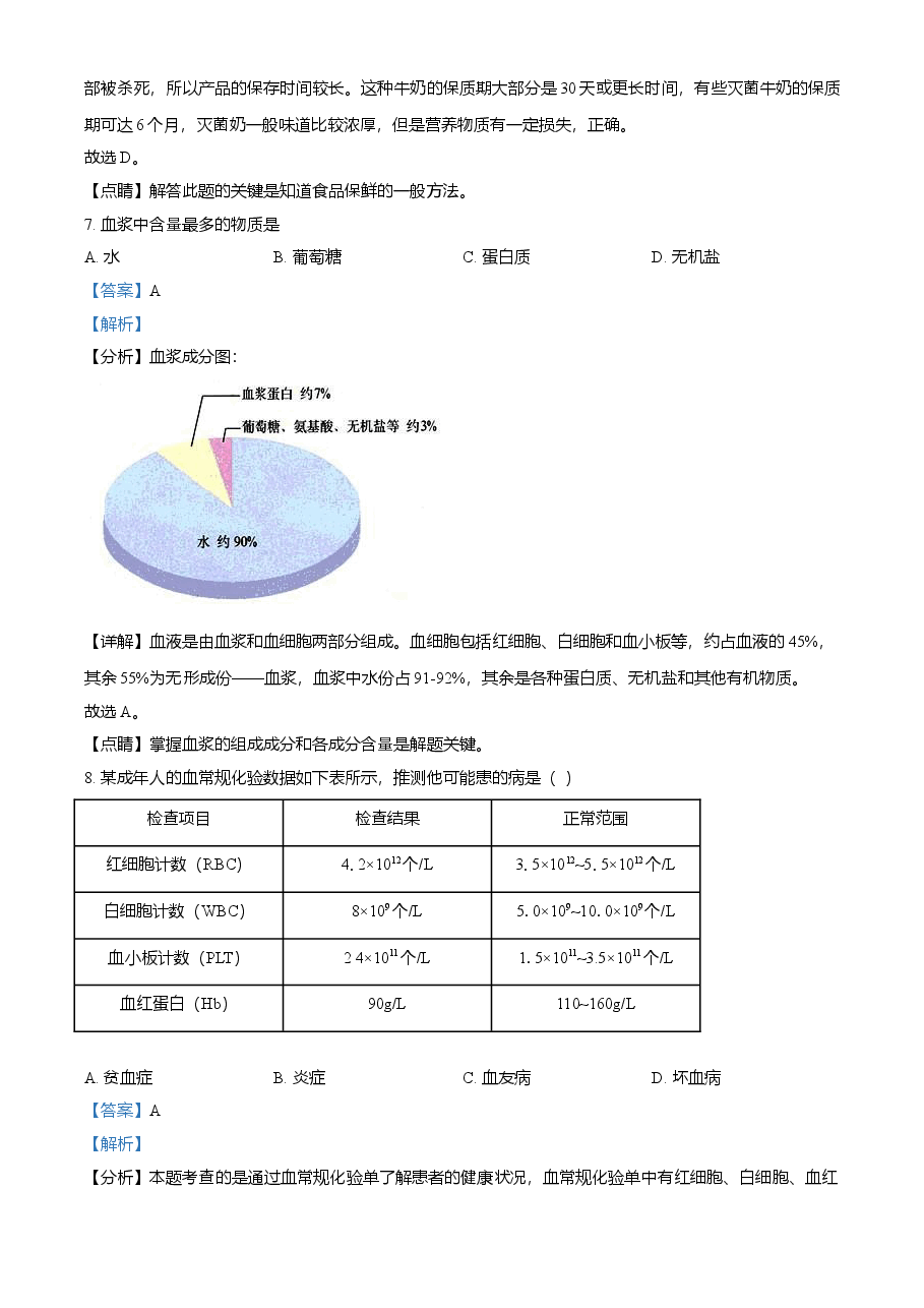精品解析:江苏省常州市2021年中考生物试题(解析版).doc,第4页预览