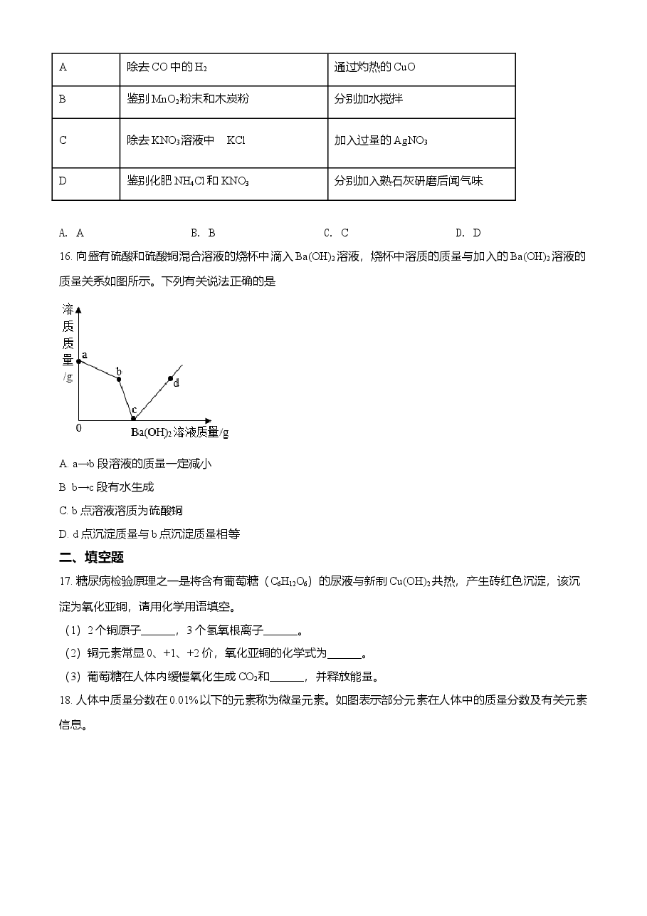 精品解析:2021年重庆市中考化学试题(A卷)(原卷版).doc,第3页预览