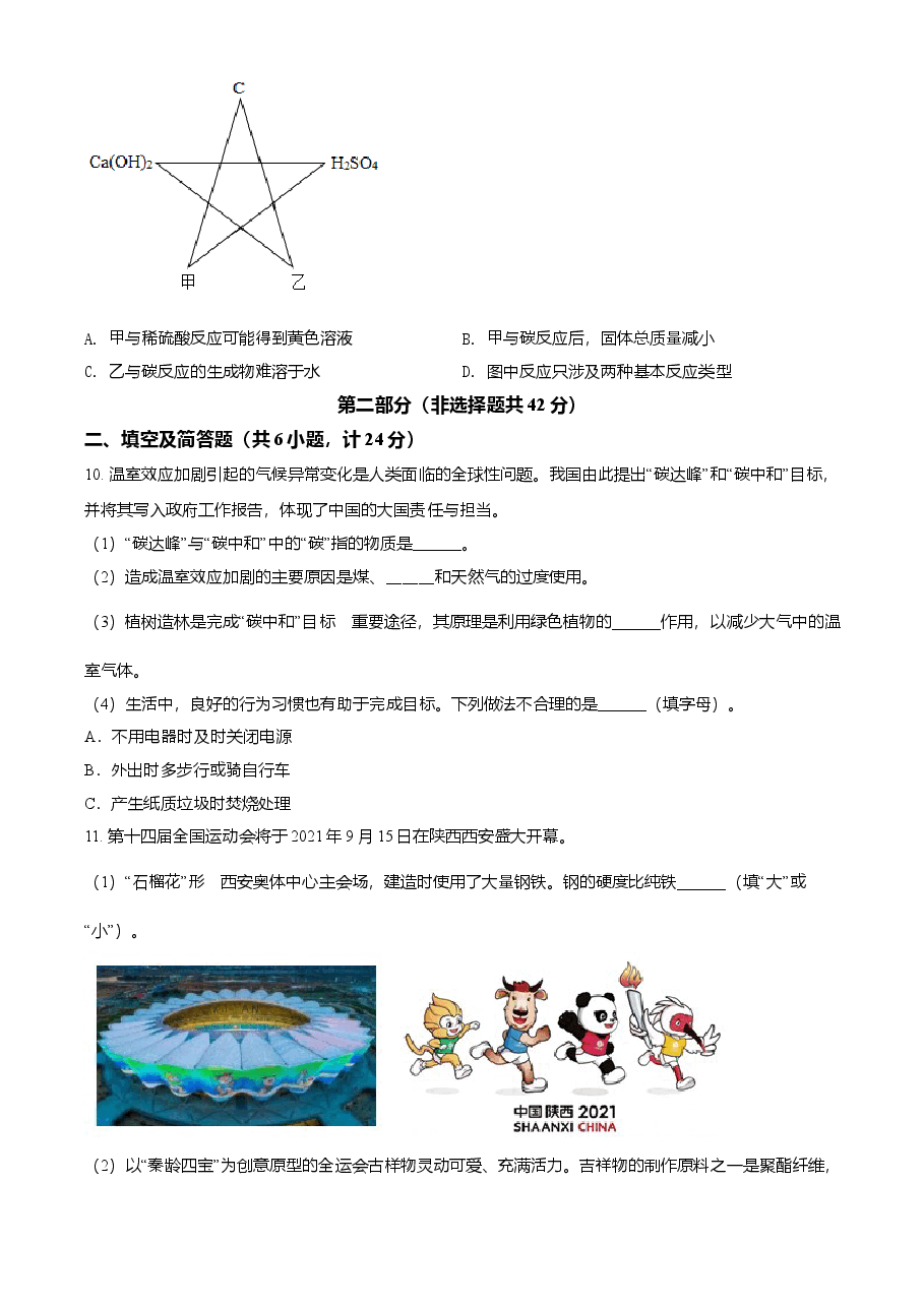 精品解析:陕西省2021年中考化学试题(原卷版).doc,第3页预览