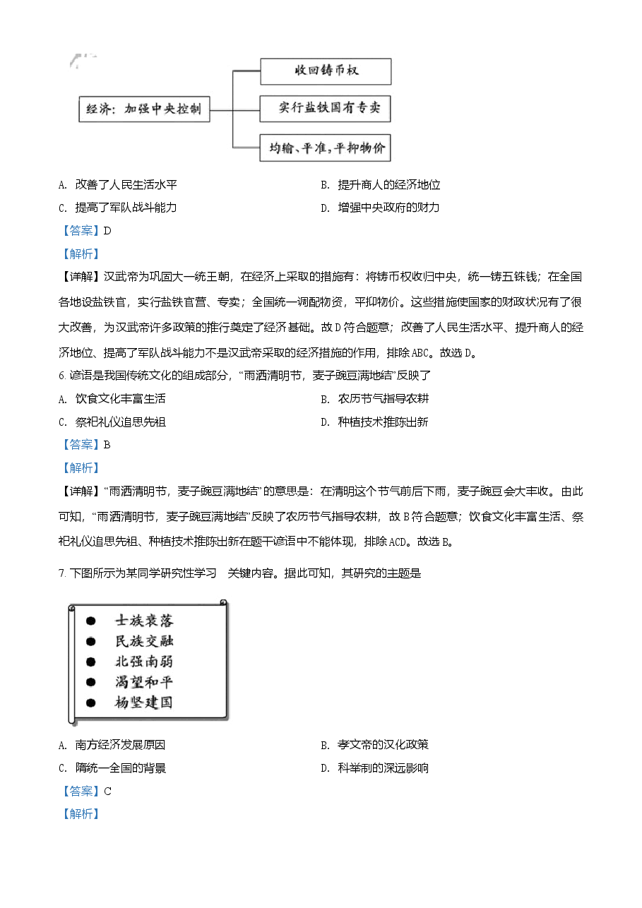 精品解析：2021年福建省中考历史试题（解析版）.doc，第3页预览