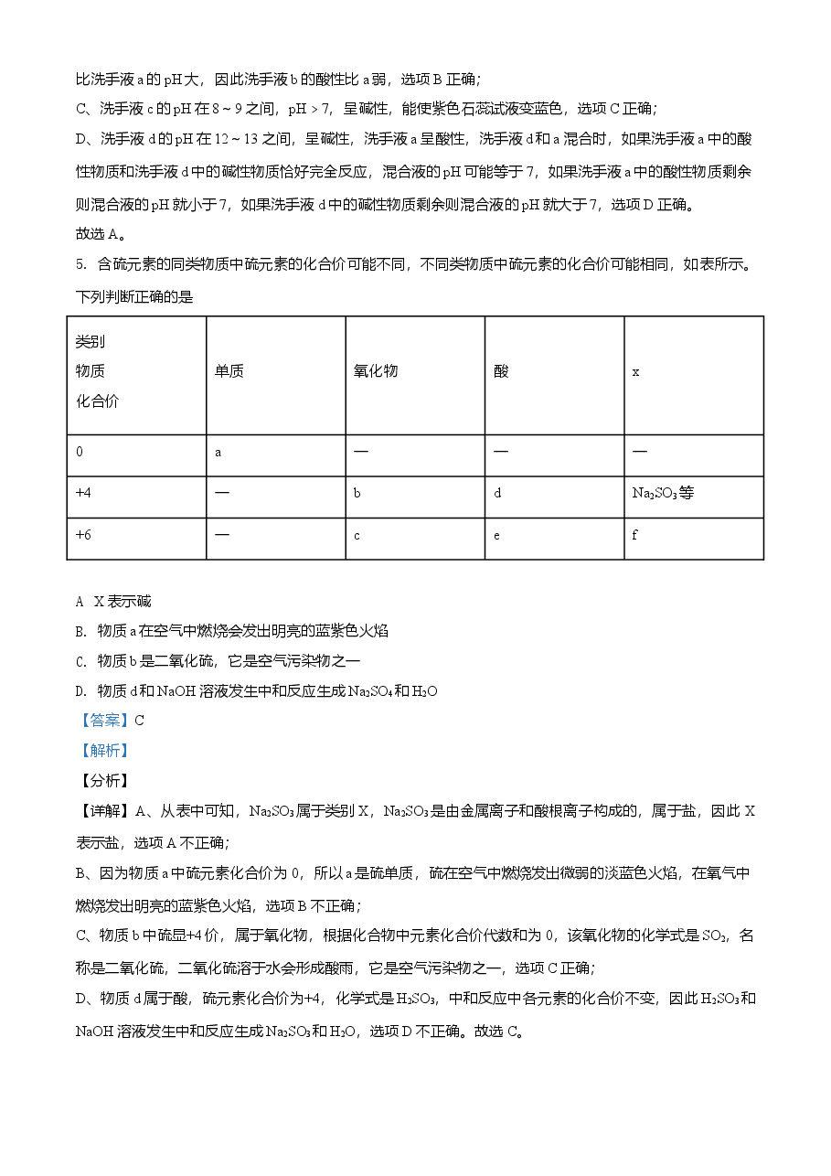 精品解析：浙江省宁波市2021年中考化学试题（解析版）.doc，第3页预览