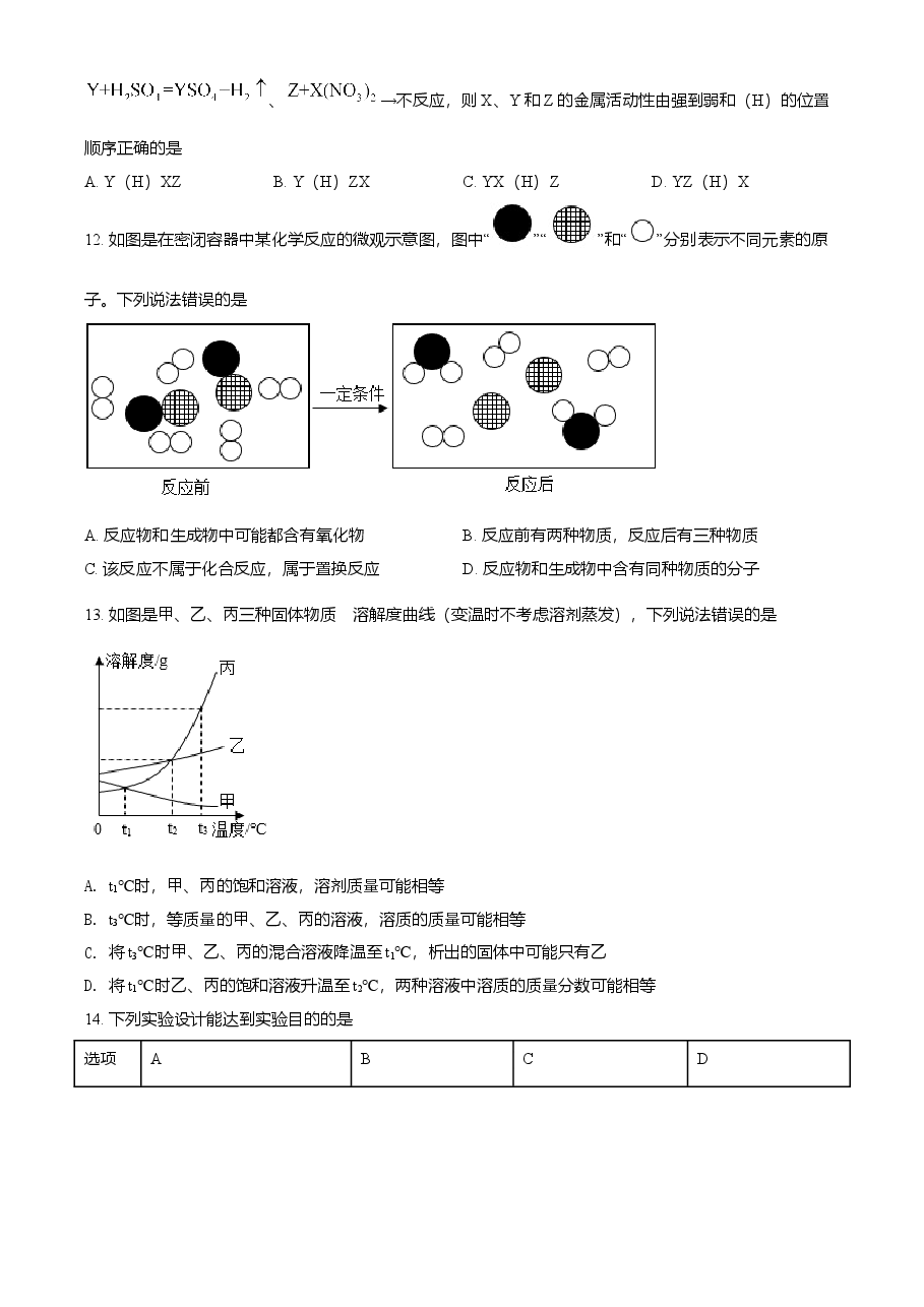 精品解析:湖北省宜昌市2021年中考化学试题(原卷版).doc,第2页预览