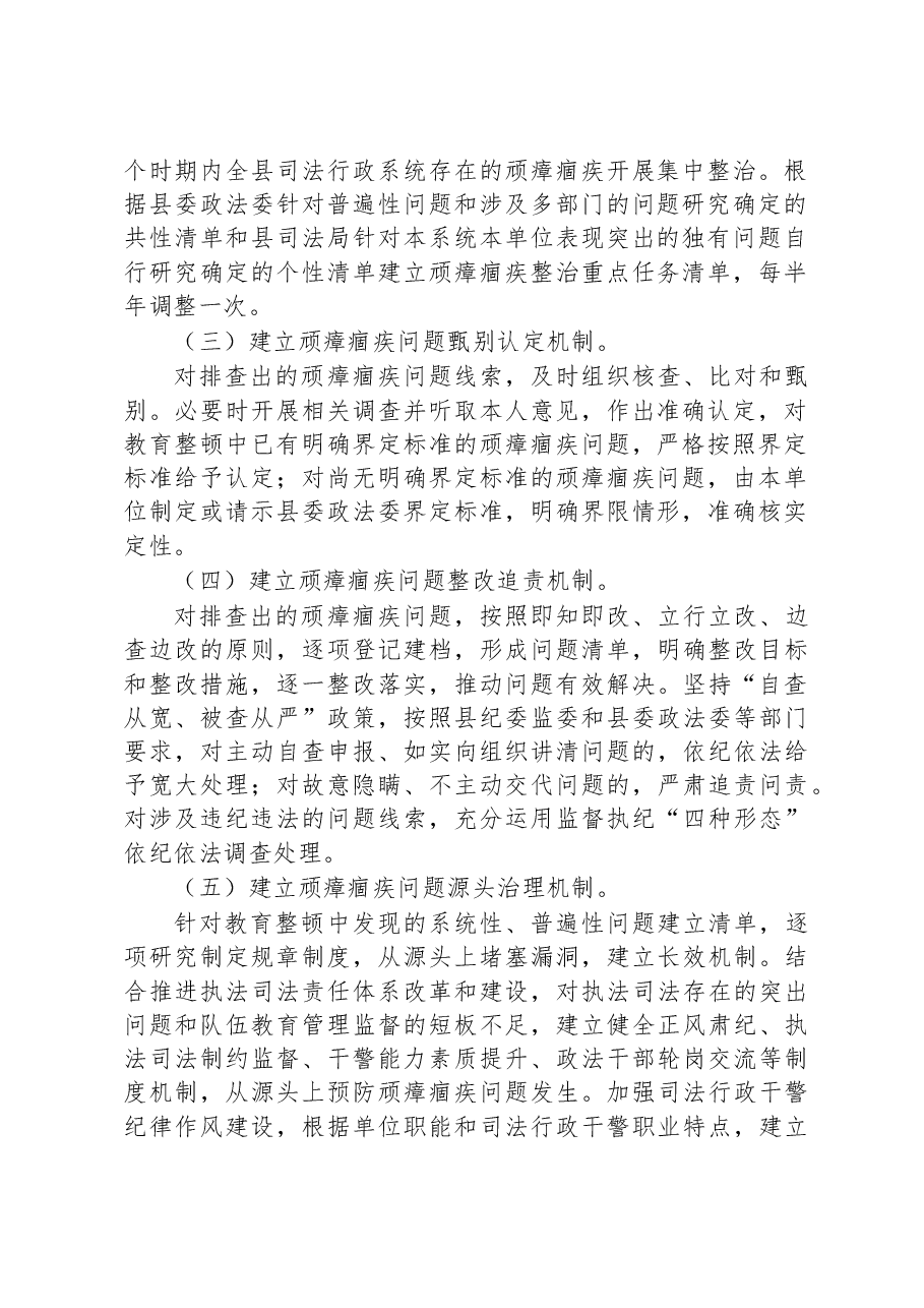县司法局关于落实推进顽瘴痼疾排查整治常态化的实施方案.docx,第2页预览