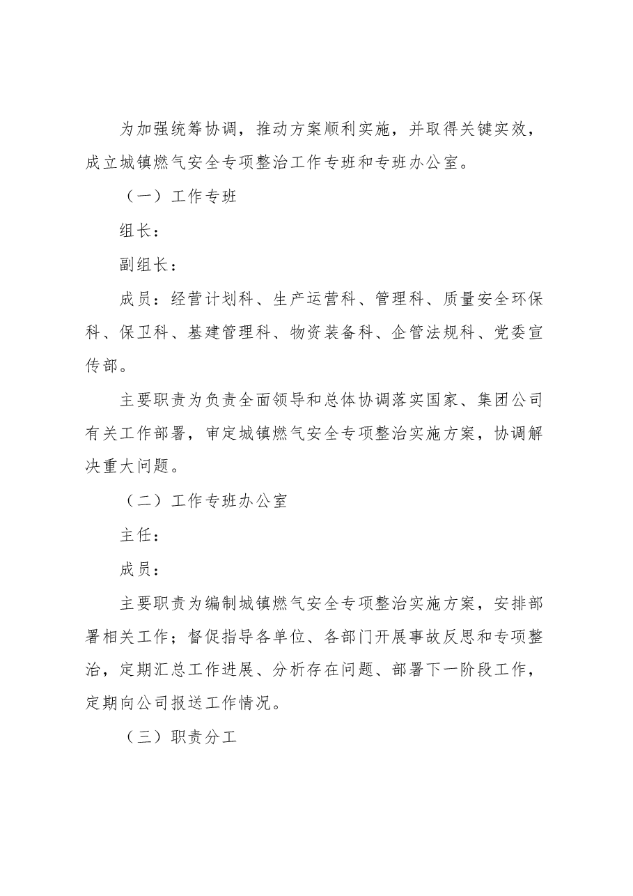 XX公司城镇燃气安全专项整治实施方案.docx,第2页预览