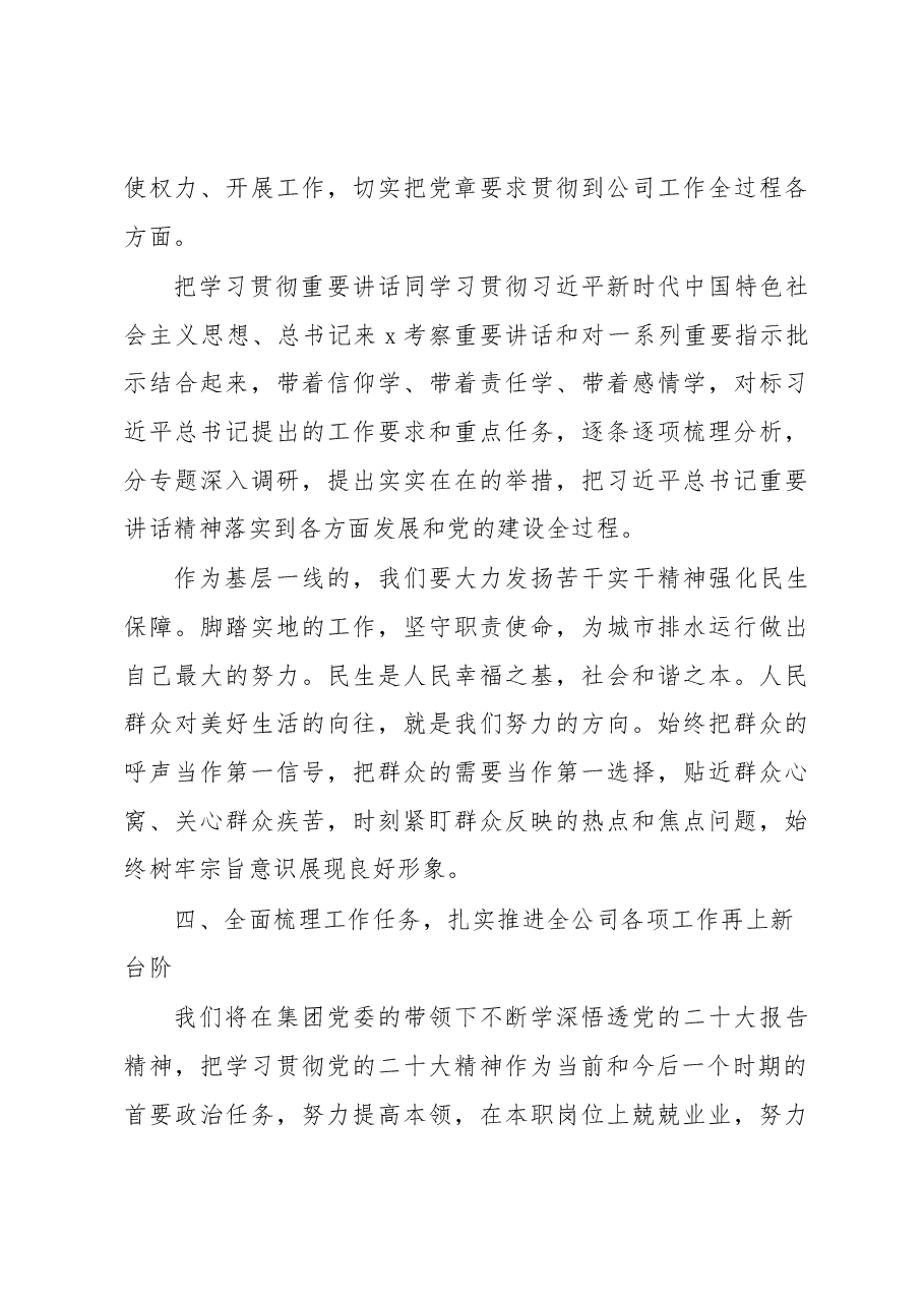 公司党支部学习宣传贯彻党的二十大精神情况报告.docx,第4页预览