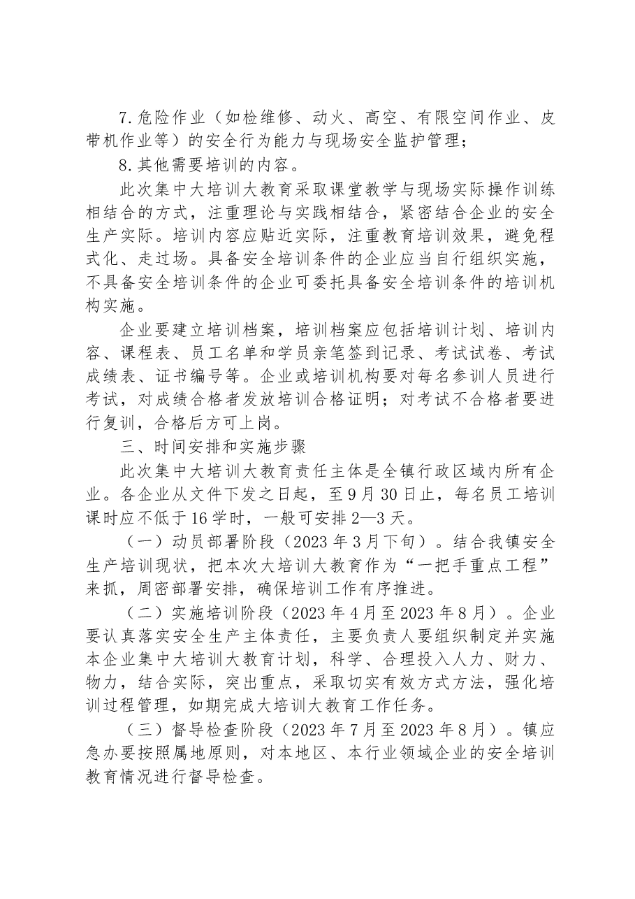 镇集中开展企业安全生产大培训大教育工作方案.docx,第3页预览