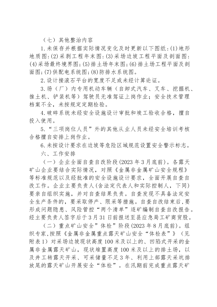县露天矿山安全生产专项整治工作方案.docx,第4页预览