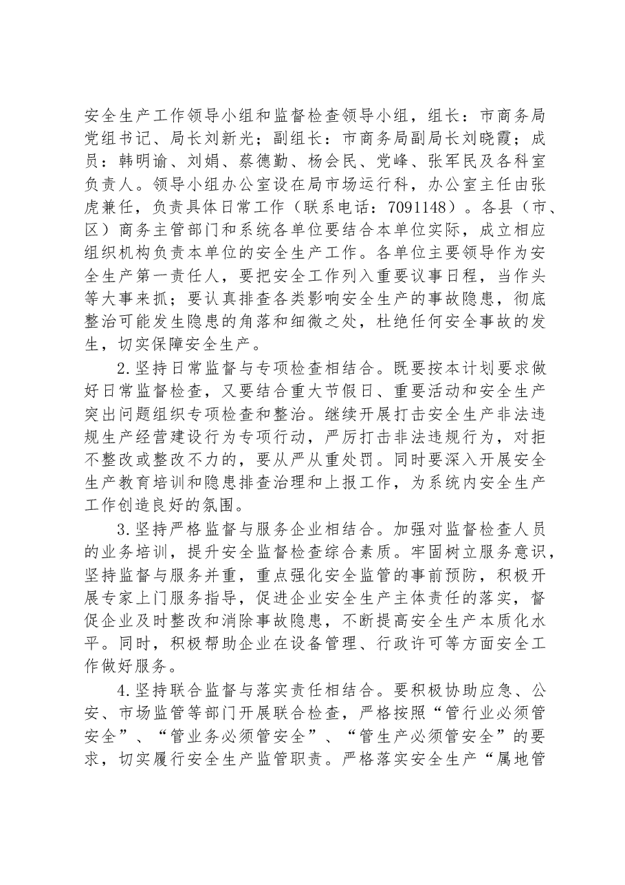 2023年商务系统安全生产工作要点和督查检查工作计划.docx,第4页预览