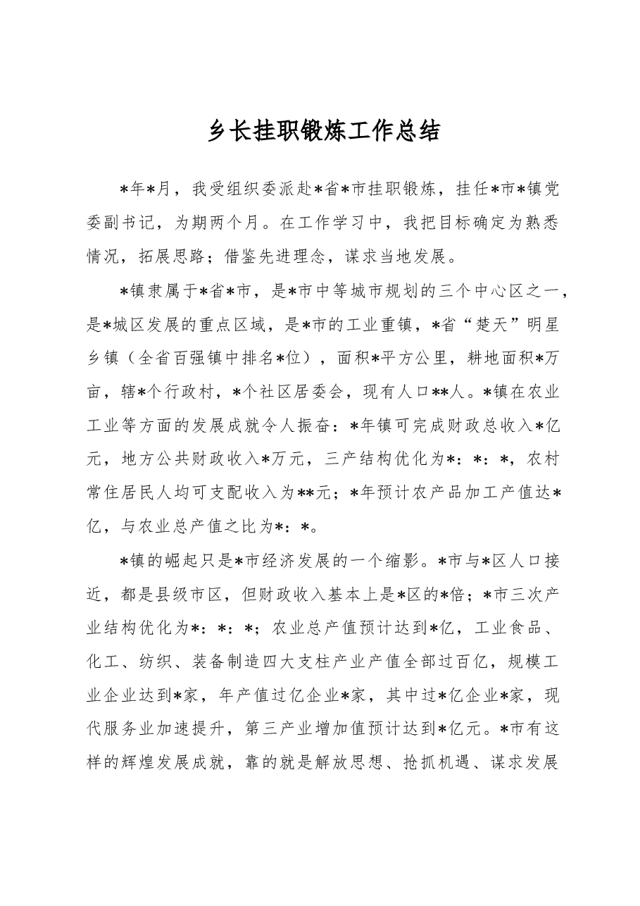 乡长挂职锻炼工作总结.docx，第1页预览