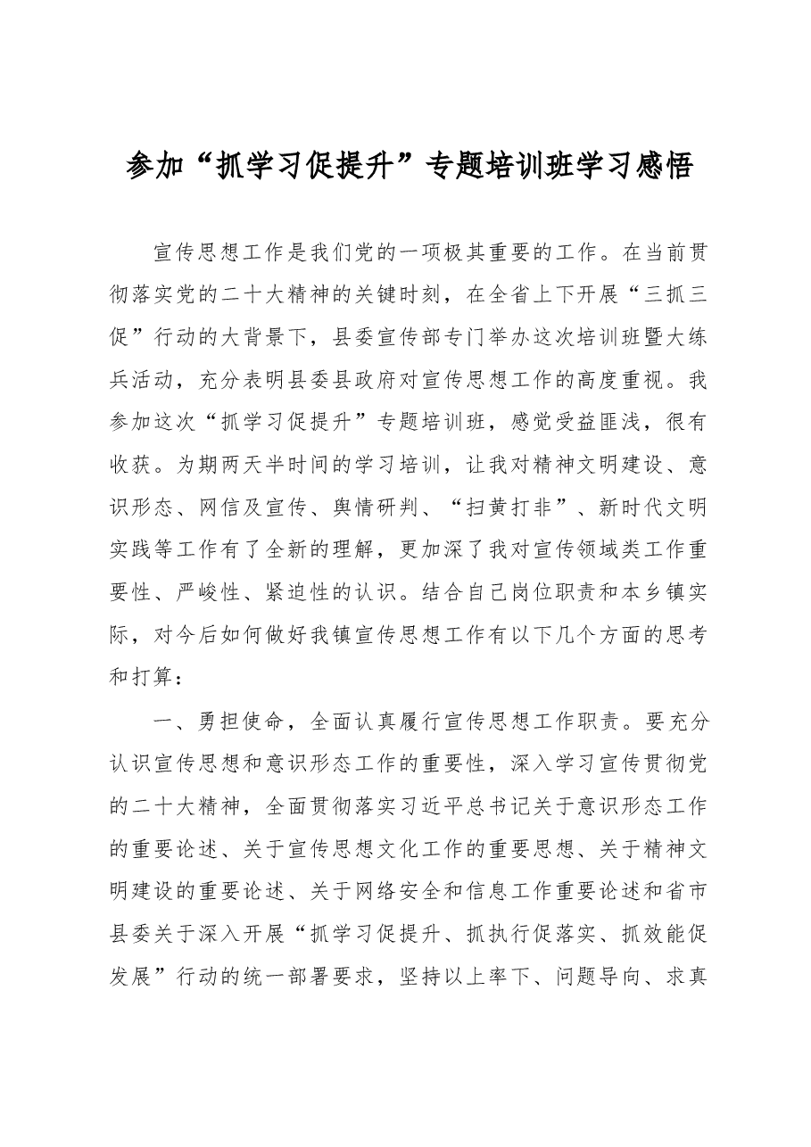 参加“抓学习促提升”专题培训班学习感悟.docx,第1页预览