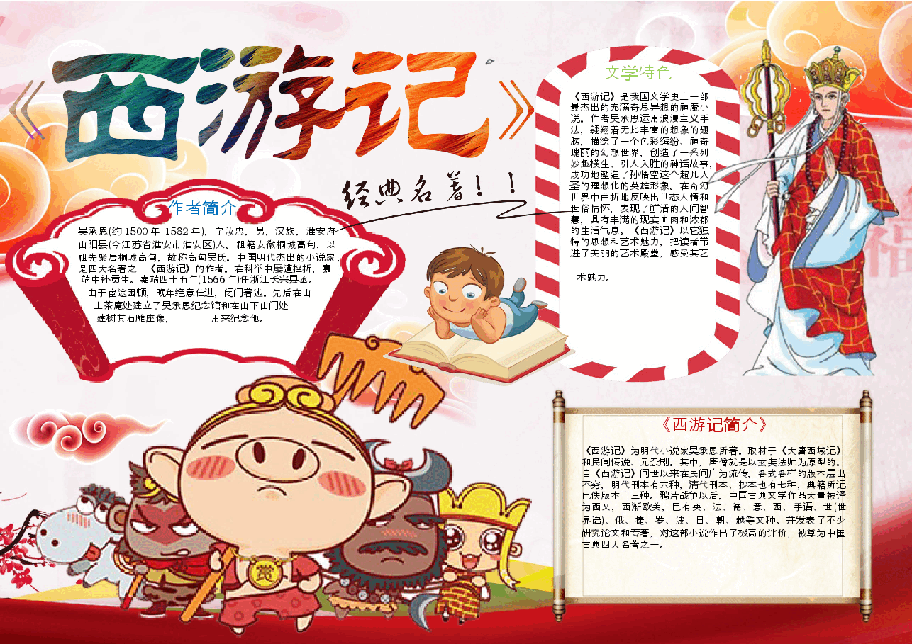 西游记小报模板2.docx，第1页预览